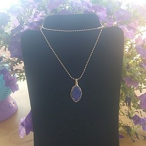 Handwrapped cab and necklace.925 silver